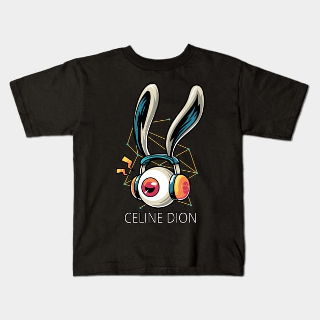 Listening Celine Dion Kids T-Shirt by agu13